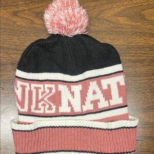 PINK Victoria's Secret Black and Pink Knit Hat